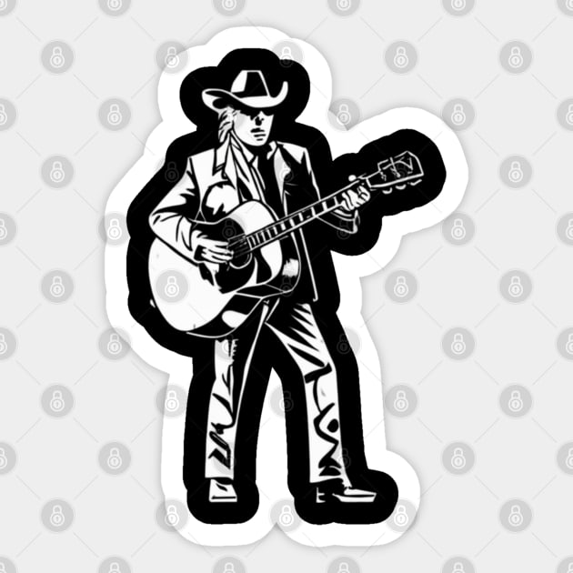 Dwight Yoakam Playing Guitar Sticker by Aldrvnd